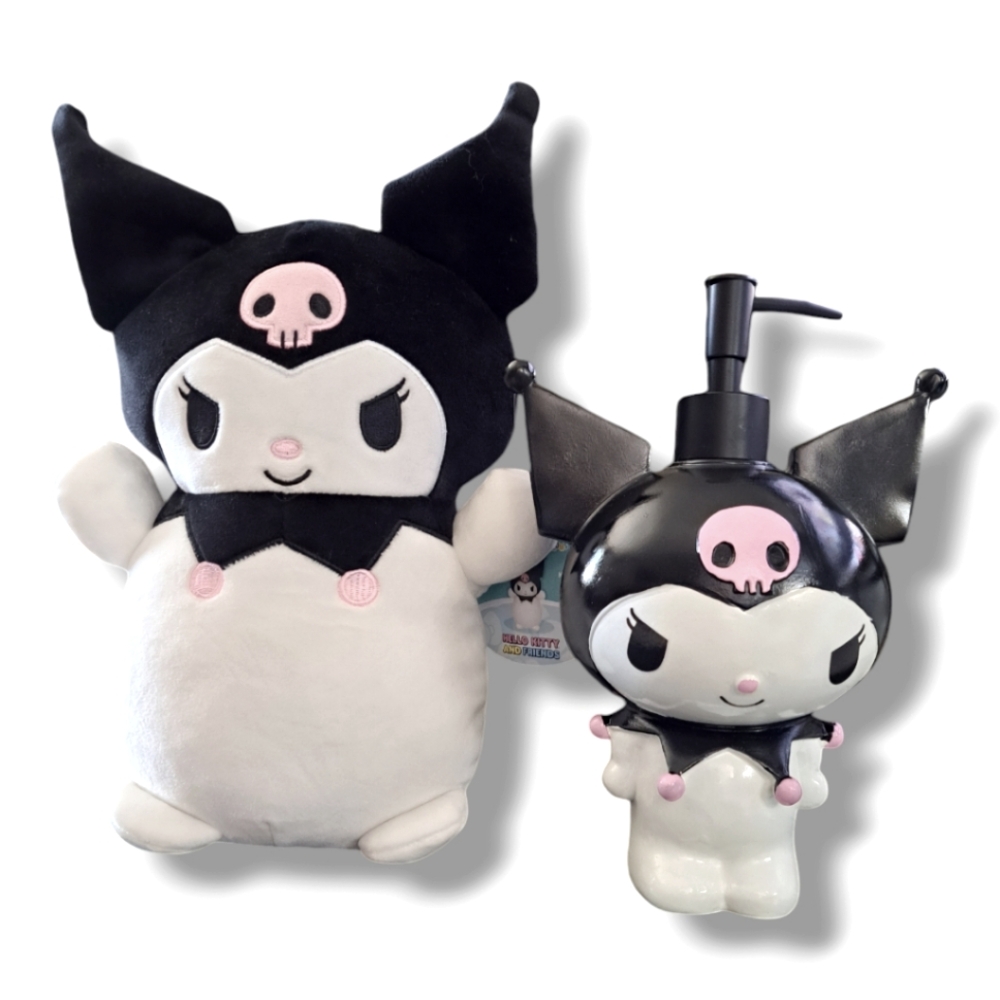 Hello Kitty HugMees 10” Kuromi Plush and Ceramic Dispenser NWT